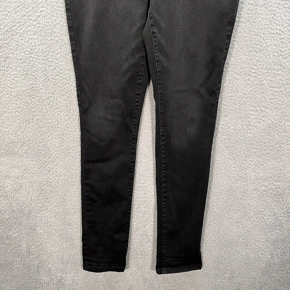 Maurices Jeans Womens Medium Black Denim Low‎ Rise Slim Stretch Preppy Casual
